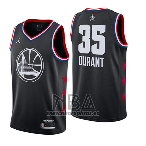Camiseta All Star 2019 Golden State Warriors Kevin Durant NO 35 Negro